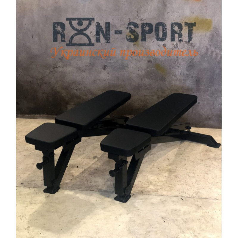 Скамья PE208 + Стойки Black Rock + 4 грифа + Набор металлических обрезиненных дисков 120 кг