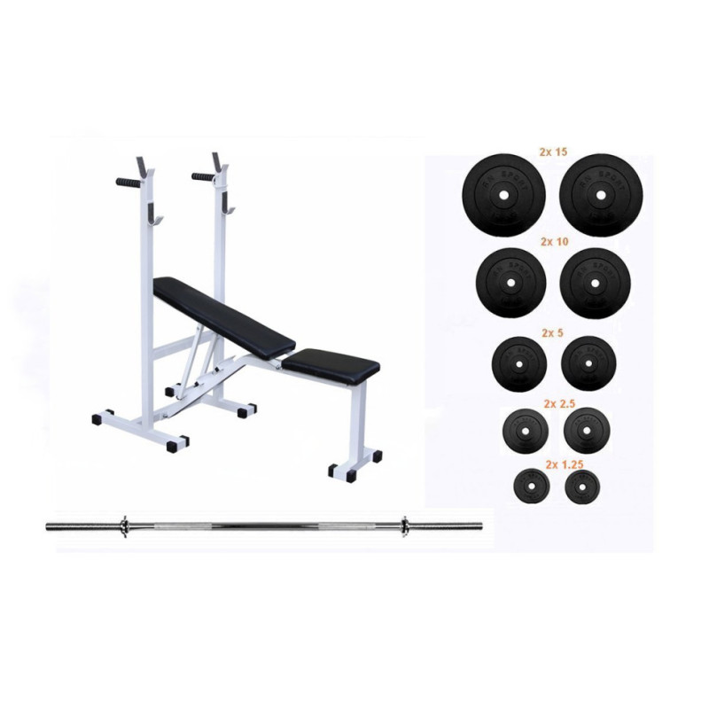 Скамья для жима Top и штанга 75 кг RN-Sport