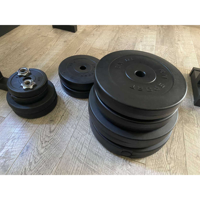 Скамья для жима универсальная ReadMeBlack + штанга 75 кг RN-Sport