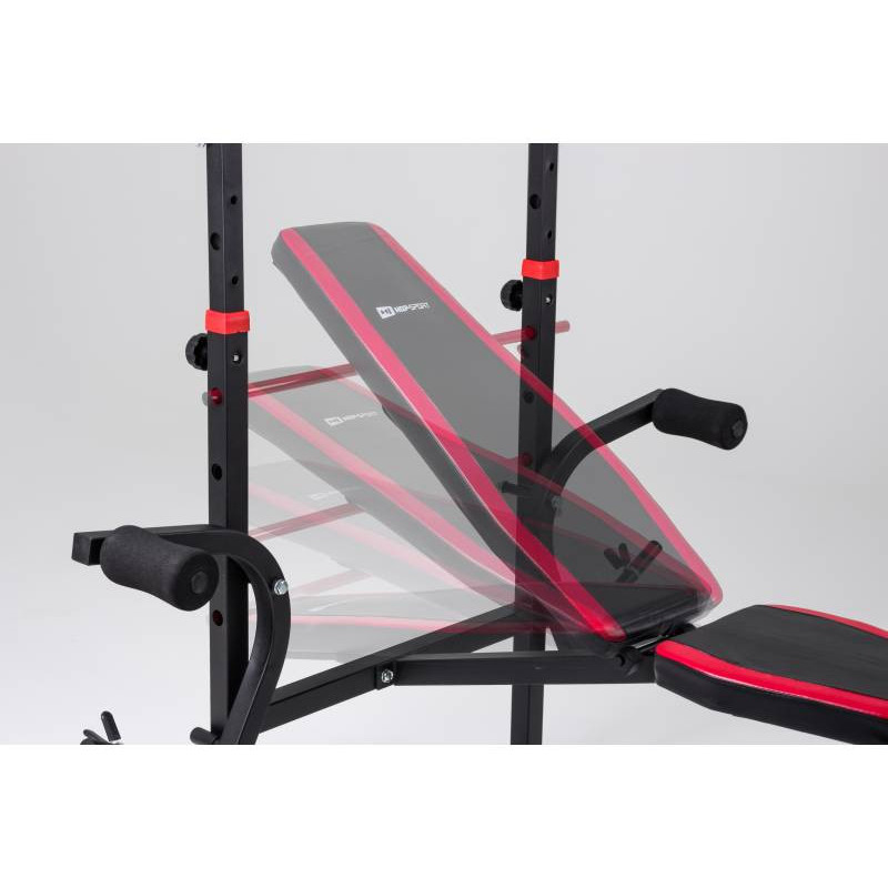 Скамья для жима с тягой, штанга, 4 грифа и 115 кг дисков