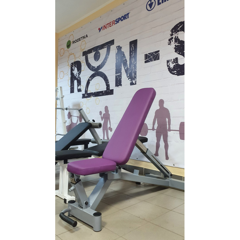 Профессиональная скамья со стойками RN-Sport black rock + 4 грифа, 80 кг блинов