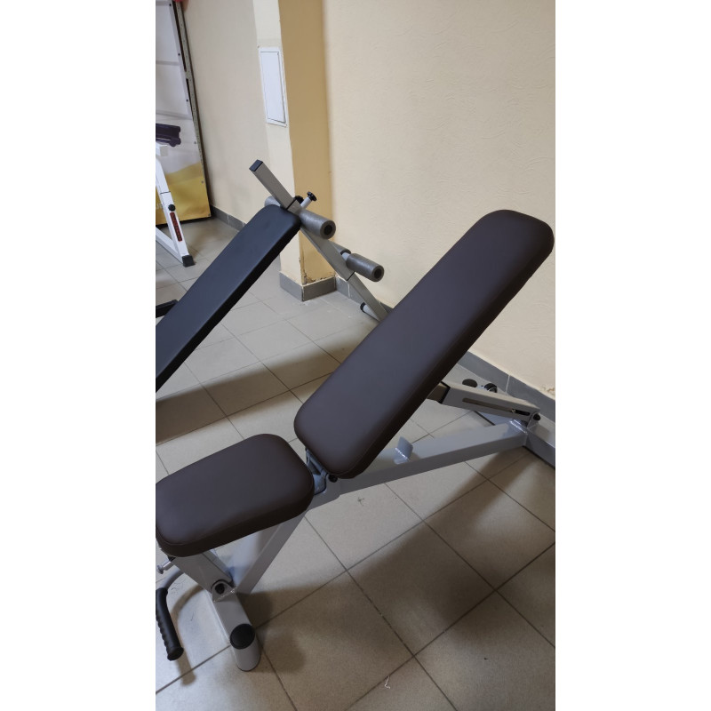 Профессиональная скамья со стойками RN-Sport black rock + 4 грифа, 80 кг блинов