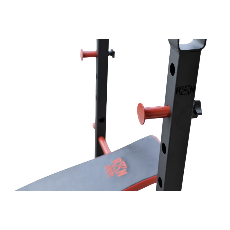 Скидка! Скамья для жима ReadMeBlack + 4 грифа, 100 кг дисков RN-Sport