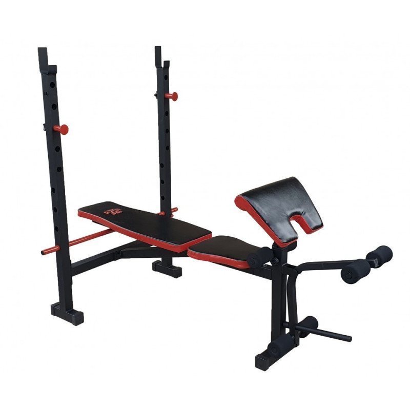 Скидка! Скамья для жима ReadMeBlack + 4 грифа, 100 кг дисков RN-Sport
