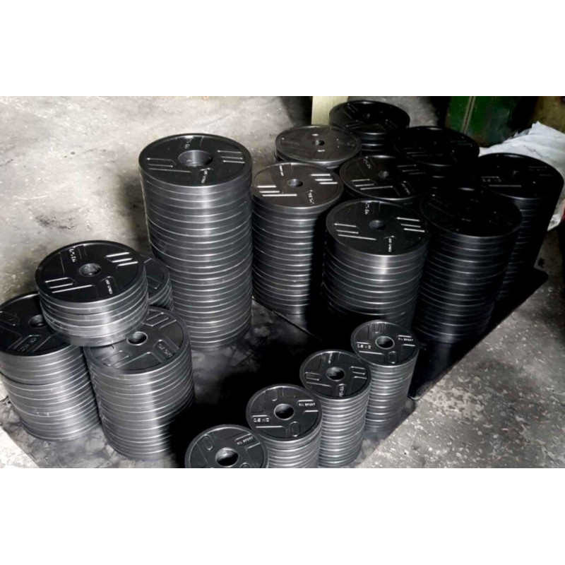 Скамья Black Rock + Стойки Black Rock + Набор металлических обрезиненных дисков 120 кг