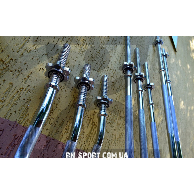 Профессиональная скамья со стойками RN-Sport black rock + 4 грифа, 115 кг блинов