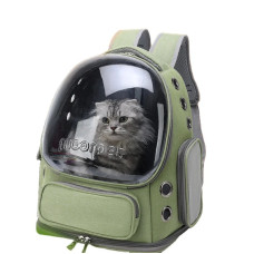 Рюкзак Для Кота с Прозрачными Стенками 42*34*27 см Переноска Для Путешествий с Животными до 7 кг MoorPet Зеленая
