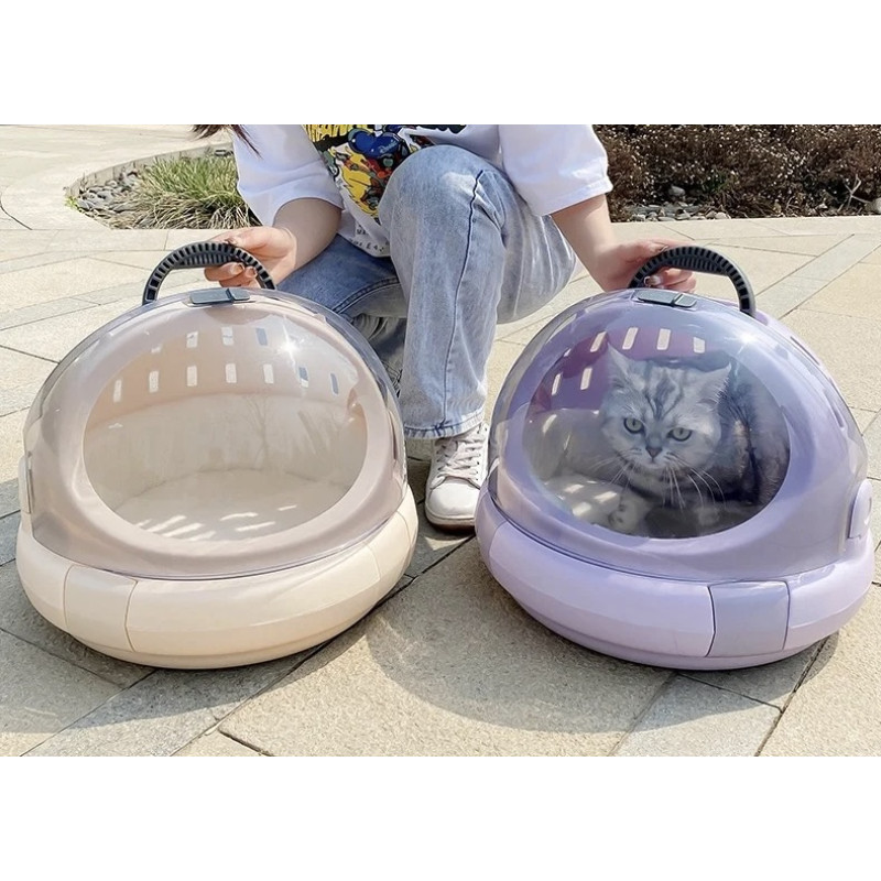 Космическая переноска-капсула Zmaker 3в1 бежевая для кошек и собак