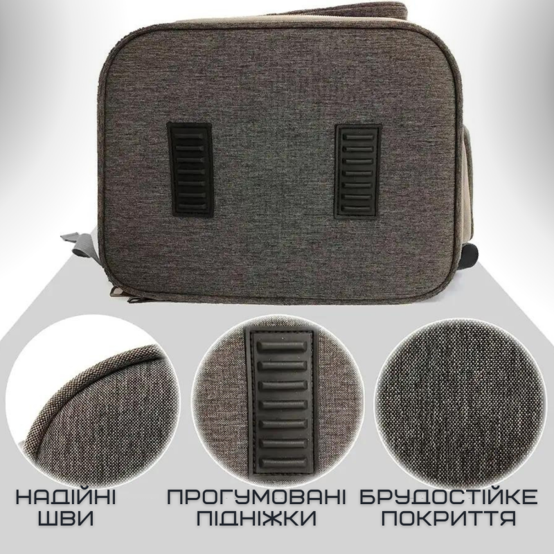 Прозрачный Рюкзак Переноска Для Кошек 42*34*27 см Сумка с Иллюминатором Для Перевозки Животных до 7 кг MoorPet Серая