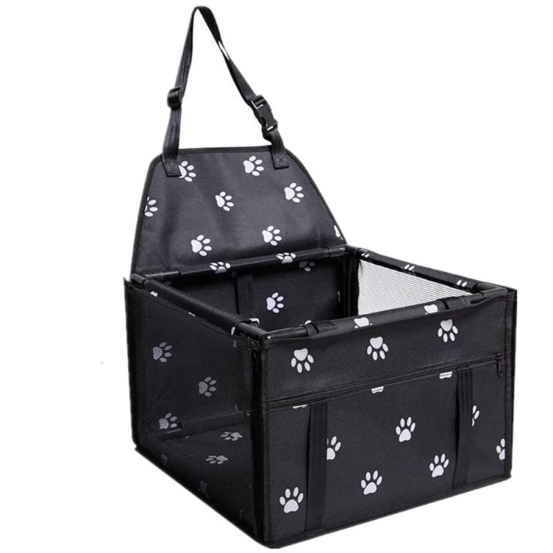 Сумка Переноска в Авто для Собак и Кошек Каркасная Складная на 12 Трубок Автокресло Сиденье для Перевозки Животных Черное