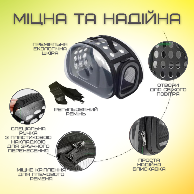 Сумка Переноска Для Небольших Домашних Животных и Грызунов до 2 кг Складная Сумка Переносная Для Попугаев Хомячков Шиншилл 35*20 см Чёрная