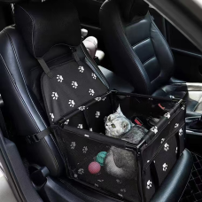 Сумка Переноска в Авто для Собак и Кошек Каркасная Складная на 12 Трубок Автокресло Сиденье для Перевозки Животных Черное