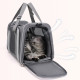 Сумка Переноска Для Котов и Собак Складная с Прозрачными Стенками и Креплениями к Чемодану для Животных до 7 кг 44*30*28 см Серая