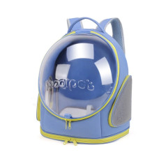 Прозрачный Рюкзак Переноска Для Кошек и Собак Воздухопроницаемая Сумка Капсула с Иллюминатором Для Прогулки с Животными до 7 кг MoorPet Голубая