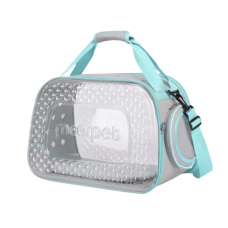 Сумка Для Животных Складная с Прозрачными Стенками Переноска Для Кошек до 7 кг MoorPet Бирюзовая