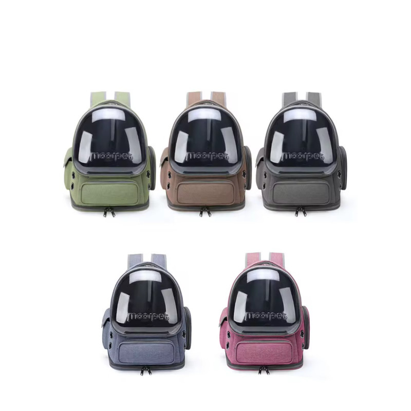 Рюкзак Переноска Капсула Для Кошек с Прозрачным Окном Иллюминатором 42*34*27 см Для Путешествий с Животными до 7 кг MoorPet Розовый