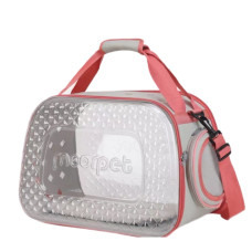 Сумка для Кошек с Прозрачными Стенками Складная Переноска для Путешествий с Животными до 7 кг MoorPet Розовая