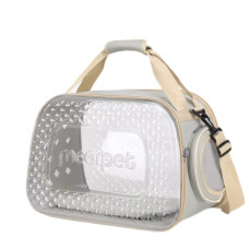 Прозрачная Сумка для Кота до 7 кг Складная Переноска для Перевозки Животных MoorPet Бежевая
