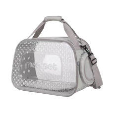 Складная Сумка для Животных Прозрачная Переноска для Котов и Собак до 7 кг MoorPet Серая