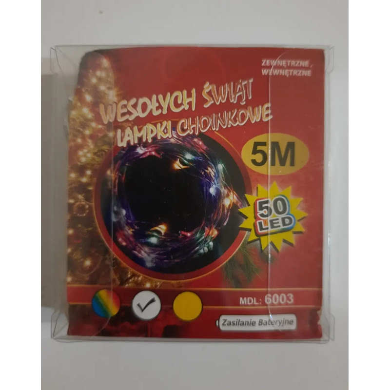 Новорічна світлодіодна гірлянда НА БАТАРЕЙКАХ РОСА 50 LED 5 м білий