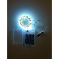 Новорічна гірлянда НА БАТАРЕЙКАХ 100 LED 10 м білий