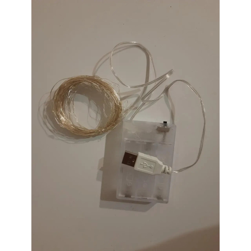 Новорічна гірлянда НА БАТАРЕЙКАХ 100 LED 10 м білий