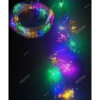 Новорічна світлодіодна гірлянда ПУЧОК-РОСА 240LED, 10 ліній 2.4 м. мультиколор