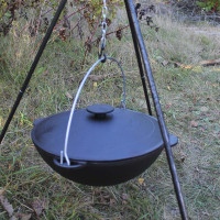 Казан татарський чавунний 12 л з триногою на розбірних ніжках