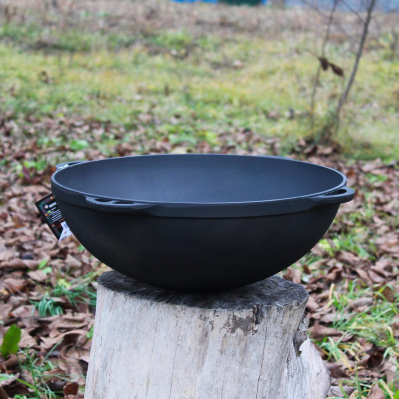 Котел чугунный азиатский 17 л с крышкой-сковородой