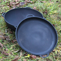 Казан чавунний азіатський 17 л з кришкою-сковородою