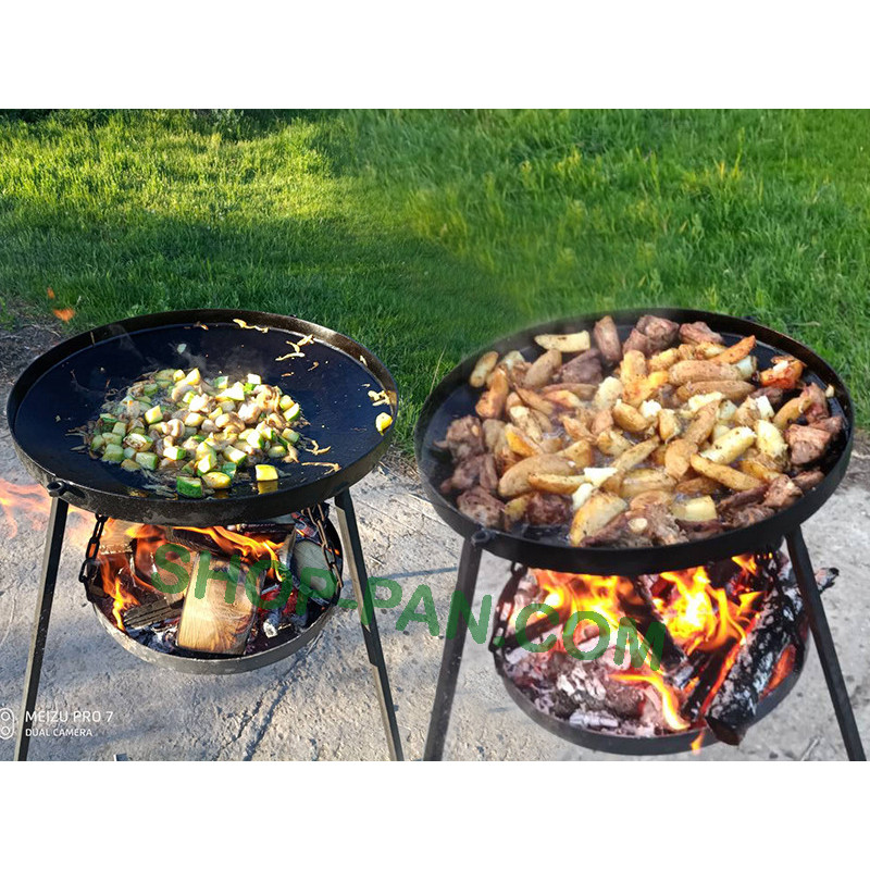 Сковорода из диска + подставка для разведения огня (садж)