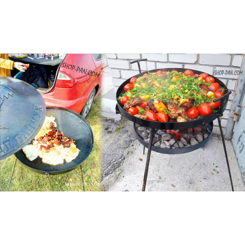 Сковорода из диска + подставка для разведения огня (садж)