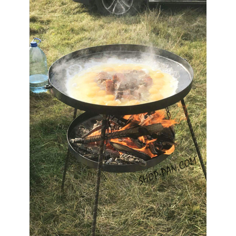 Сковорода из диска + подставка для разведения огня (садж)