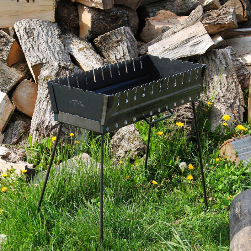 Мангал-чемодан 3 мм на 10 шампуров, раскладной жаровня гриль