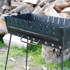 Мангал-чемодан 3 мм на 10 шампуров, раскладной жаровня гриль
