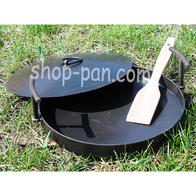 Сковорода маленькая с крышкой и чехлом из диска бороны туристическая