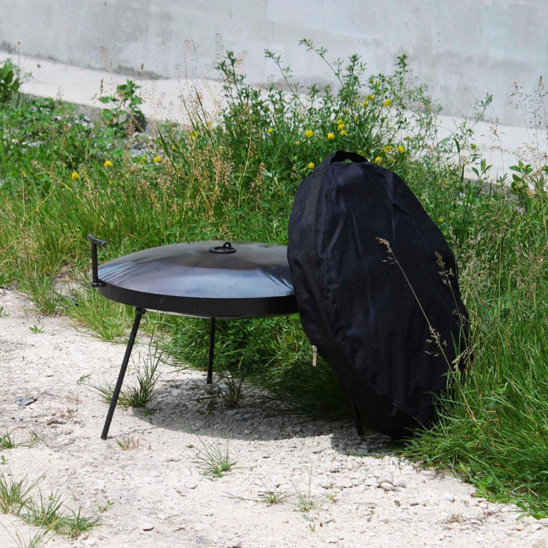 Сковорода маленькая с крышкой и чехлом из диска бороны туристическая