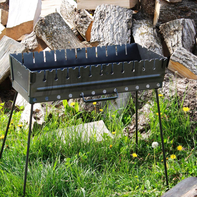 Мангал-чемодан 3 мм на 12 шампуров, раскладной жаровня гриль