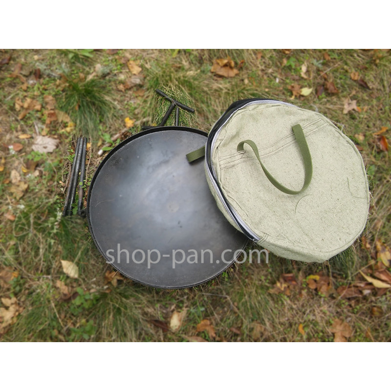Сковорода бороны с крышкой и чехлом для пикника, из диска для костра