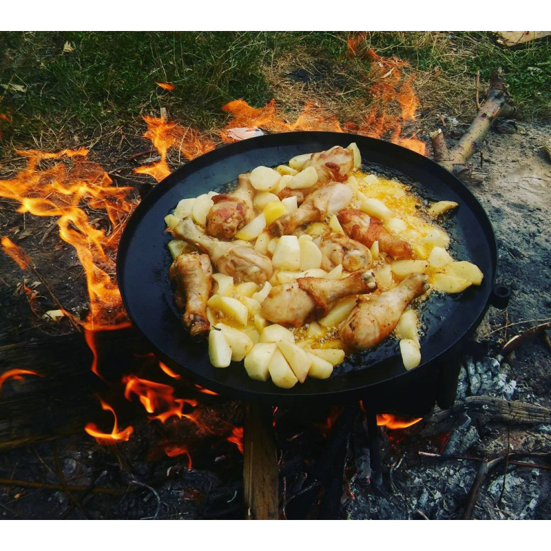Сковорода бороны с крышкой и чехлом для пикника, из диска для костра