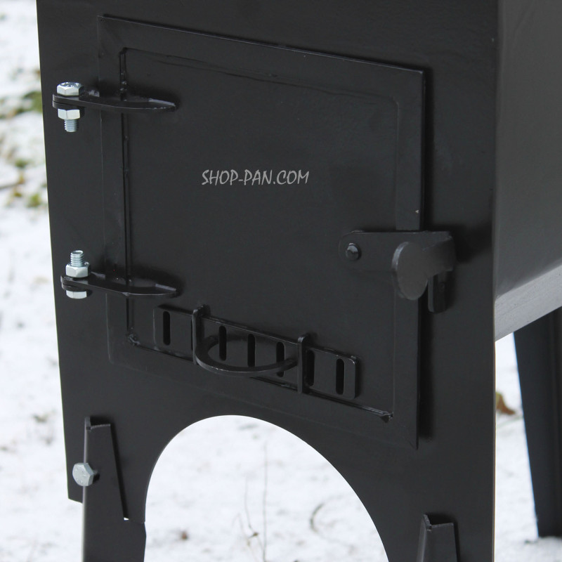 Печь-буржуйка 3 мм Дарума с варочной поверхностью на ножках