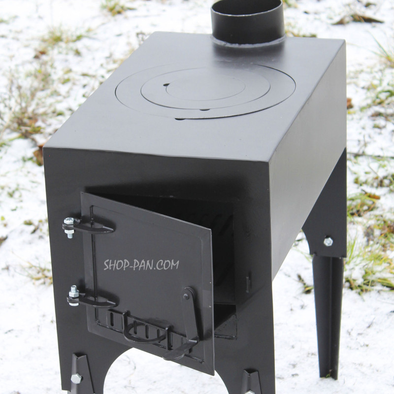 Печь-буржуйка 3 мм Дарума с варочной поверхностью на ножках