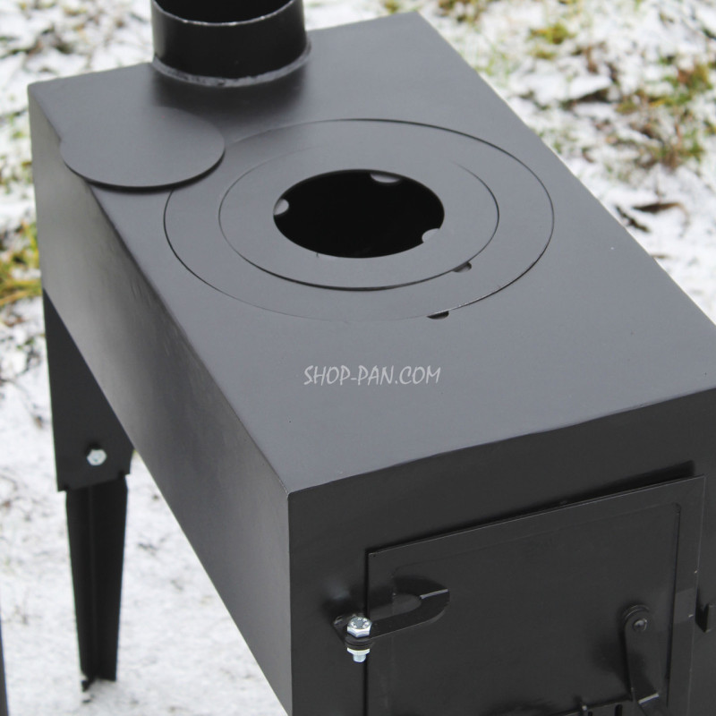 Печь-буржуйка 3 мм Дарума с варочной поверхностью на ножках