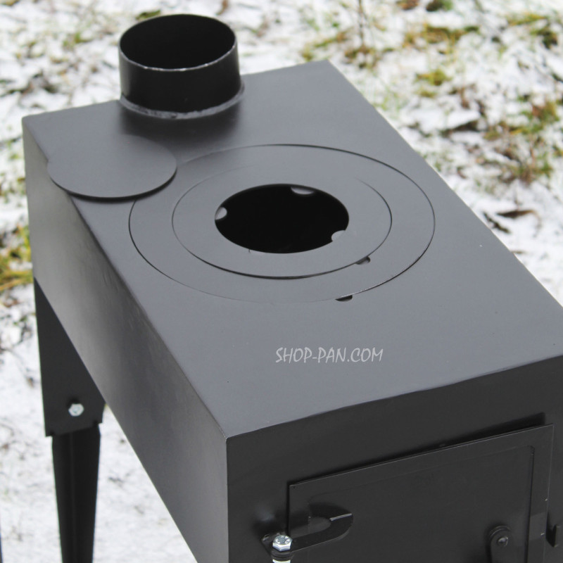 Печь-буржуйка 3 мм Дарума с варочной поверхностью на ножках