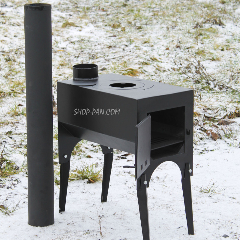 Печь-буржуйка 3 мм Дарума с варочной поверхностью на ножках