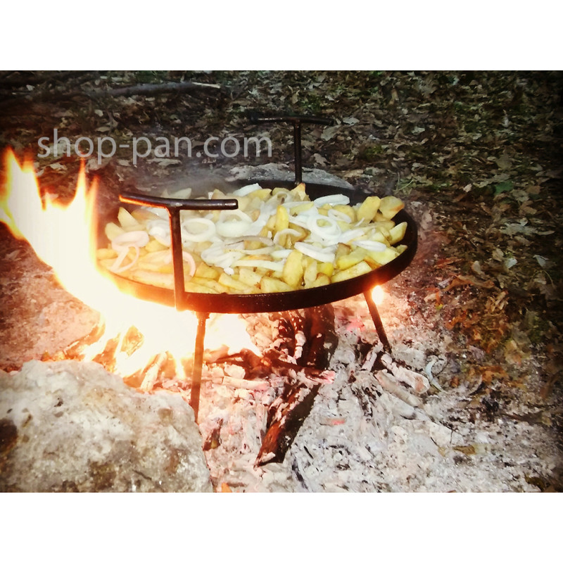 Сковорода 40 см с диска бороны со съемными ручками