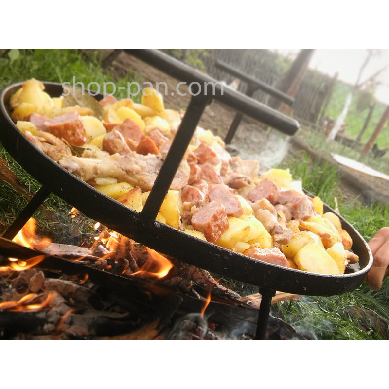 Сковорода 40 см с диска бороны со съемными ручками