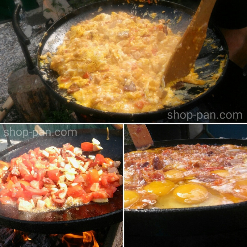 Сковорода 40 см с диска бороны со съемными ручками