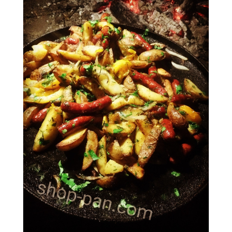 Сковорода 40 см с диска бороны со съемными ручками