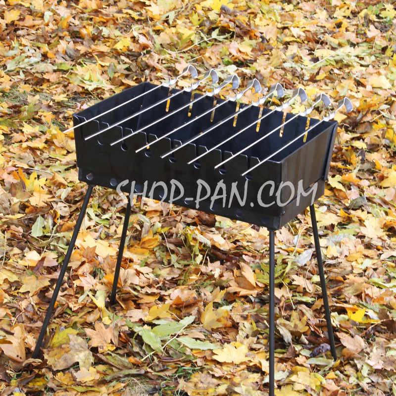 Мангал-чемодан 2 мм на 8 шампуров, раскладной жаровня гриль